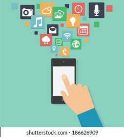 Touch Smartphone with Icons