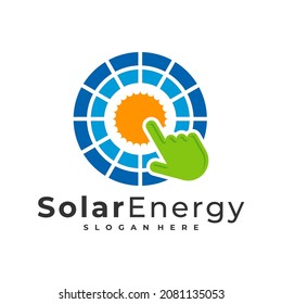 Touch Solar logo vector template, Creative Solar panel energy logo design concepts