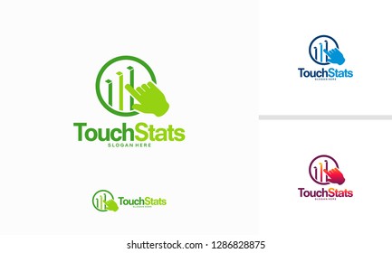 Touch Stats logo template, Online Stats logo template vector illustration