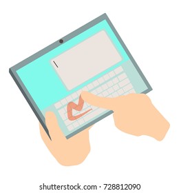 Touch tablet icon. Isometric illustration of touch tablet icon for web