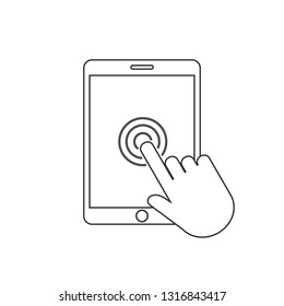 Touch tablet icon. Vector illustration, flat design.
