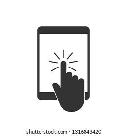 Touch tablet icon. Vector illustration, flat design.
