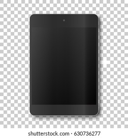 Touch tablet  on transparent background. Template framework.  Vector illustration.