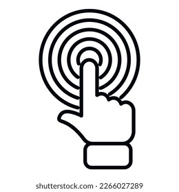 Touch target icon outline vector. Person team. Computer online