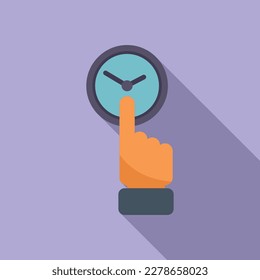 Touch time control icon flat vector. Work task. Timer watch