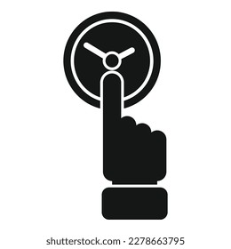 Touch time control icon simple vector. Work task. Timer watch