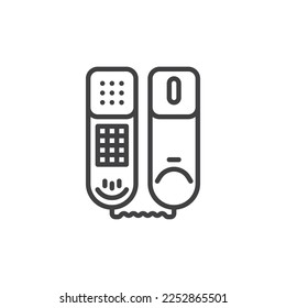 Touch tone phone line icon. linear style sign for mobile concept and web design. Wall telephone outline vector icon. Symbol, logo illustration. vector graphics