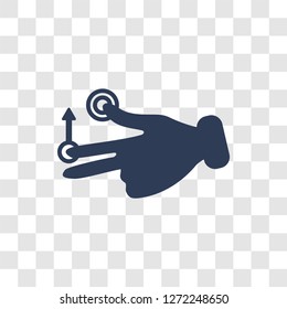 Touch and upward slide icon. Trendy Touch and upward slide logo concept on transparent background from Hands collection