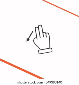 Touch vector grey icon on white background. Touch symbol stock bitmap illustration. Business picture.