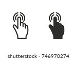 Touch vector icon. Black illustration isolated on white background for graphic and web design.