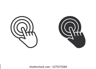 Touch vector icon. Black illustration isolated on white. Simple pictogram for graphic and web design.