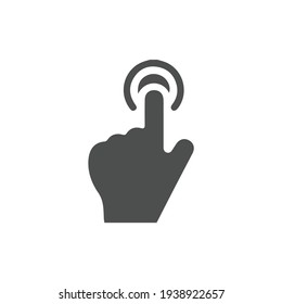 Touch vector icon. Black illustration isolated on white background for graphic and web design.