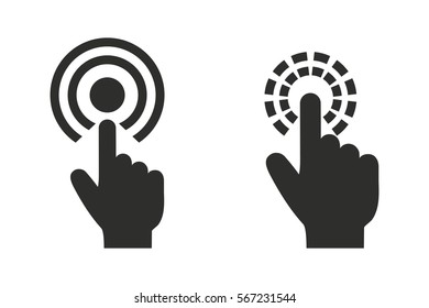 Touch vector icon. Black illustration isolated on white background for graphic and web design.