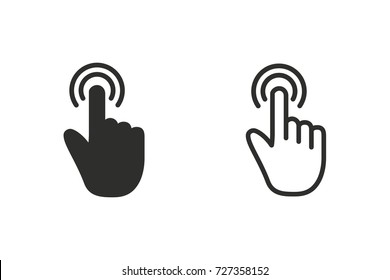 Touch vector icon. Black illustration isolated on white background for graphic and web design.