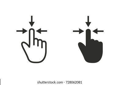 Touch vector icon. Black illustration isolated on white background for graphic and web design.