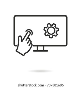 Touch vector icon. Black illustration isolated on white background for graphic and web design.