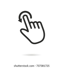 Touch vector icon. Black illustration isolated on white background for graphic and web design.
