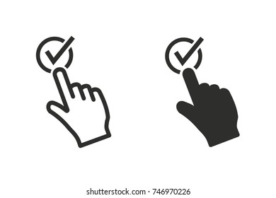 Touch vector icon. Black illustration isolated on white background for graphic and web design.