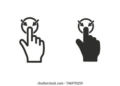Touch vector icon. Black illustration isolated on white background for graphic and web design.