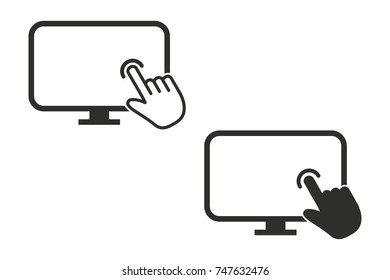 Touch vector icon. Black illustration isolated on white background for graphic and web design.