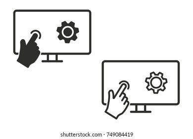 Touch vector icon. Black illustration isolated on white background for graphic and web design.