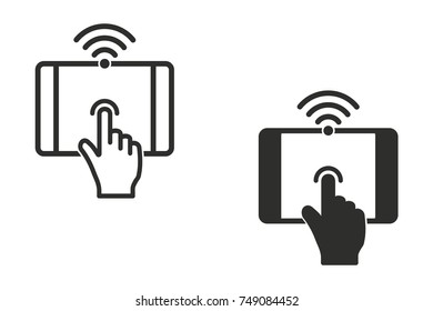 Touch vector icon. Black illustration isolated on white background for graphic and web design.