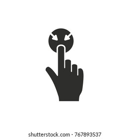 Touch vector icon. Black illustration isolated on white background for graphic and web design.