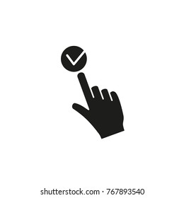 Touch vector icon. Black illustration isolated on white background for graphic and web design.