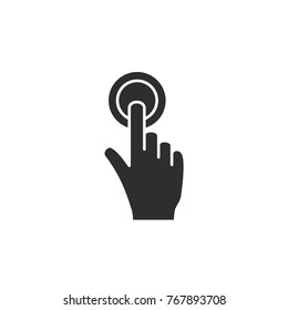 Touch vector icon. Black illustration isolated on white background for graphic and web design.