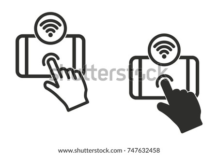 Touch vector icon. Black illustration isolated on white background for graphic and web design.