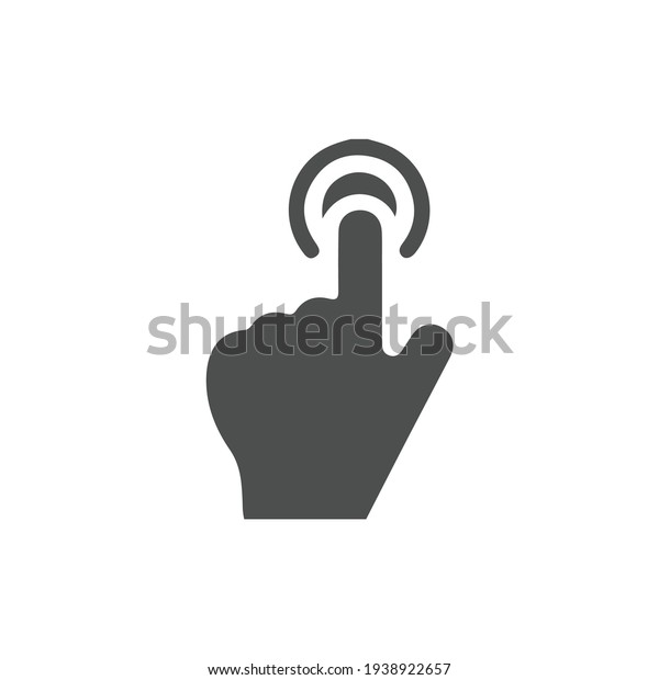 Touch vector icon. Black\
illustration isolated on white background for graphic and web\
design.