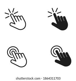 Touch vector icon. Hand Cursor, click symbol isolated on white background for graphic and web design