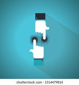 Touch vector icon. Illustration isolated on white background for graphic and web design. Blue Theme Concept