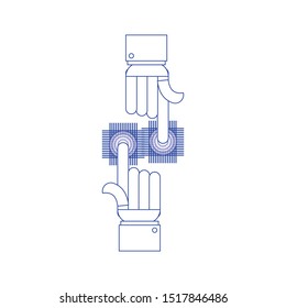 Touch vector icon. Illustration isolated on white background for graphic and web design. Concept of line icon