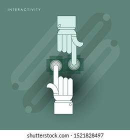 Touch vector icon. Illustration isolated on white background for graphic and web design. Concept of line icon with green theme