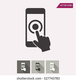 Touch vector icon. Illustration isolated for graphic and web design.