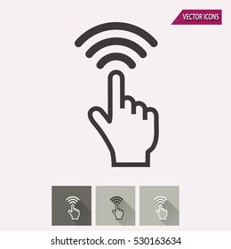 Touch vector icon. Illustration isolated for graphic and web design.