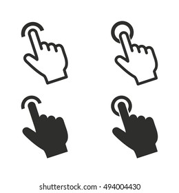 Touch vector icons set. Black illustration isolated on white background for graphic and web design.