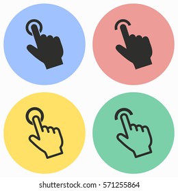 Touch vector icons set. Black illustration isolated for graphic and web design.