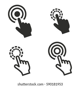 Touch vector icons set. Black illustration isolated for graphic and web design.