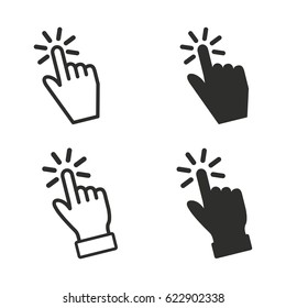 Touch vector icons set. Black illustration isolated for graphic and web design.