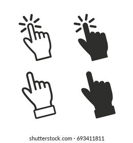 Touch vector icons set. Black Illustration isolated for graphic and web design.
