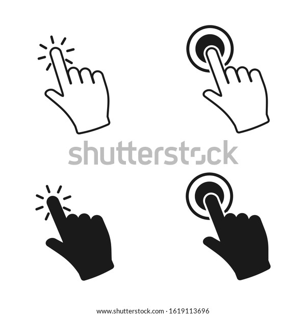 Touch Vector Icons Set Hand Cursor Stock Vector (Royalty Free ...