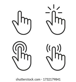 Touch vector icons set. Illustration isolated for graphic and web design.