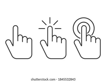 Touch vector icons set. Illustration isolated for graphic and web design.Vector illustration. Eps 10