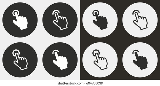Touch vector icons set. Illustration isolated for graphic and web design.