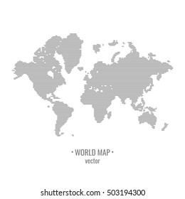Touch the world map. world map. Drawing all the continents. Vector illustration.