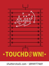 touchdown, American football, rugby game, boys graphic tees vector designs and other uses