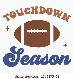 Touchdown season retro t shirt design