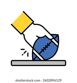 Touchdown vector filled outline icon. EPS 10 file